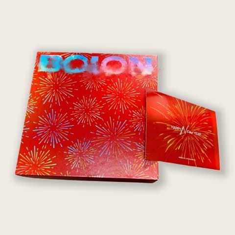 Red iridescent hot stamping New Year gift box